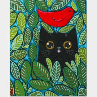 Cat Bird Watching 6 Posters and Art
